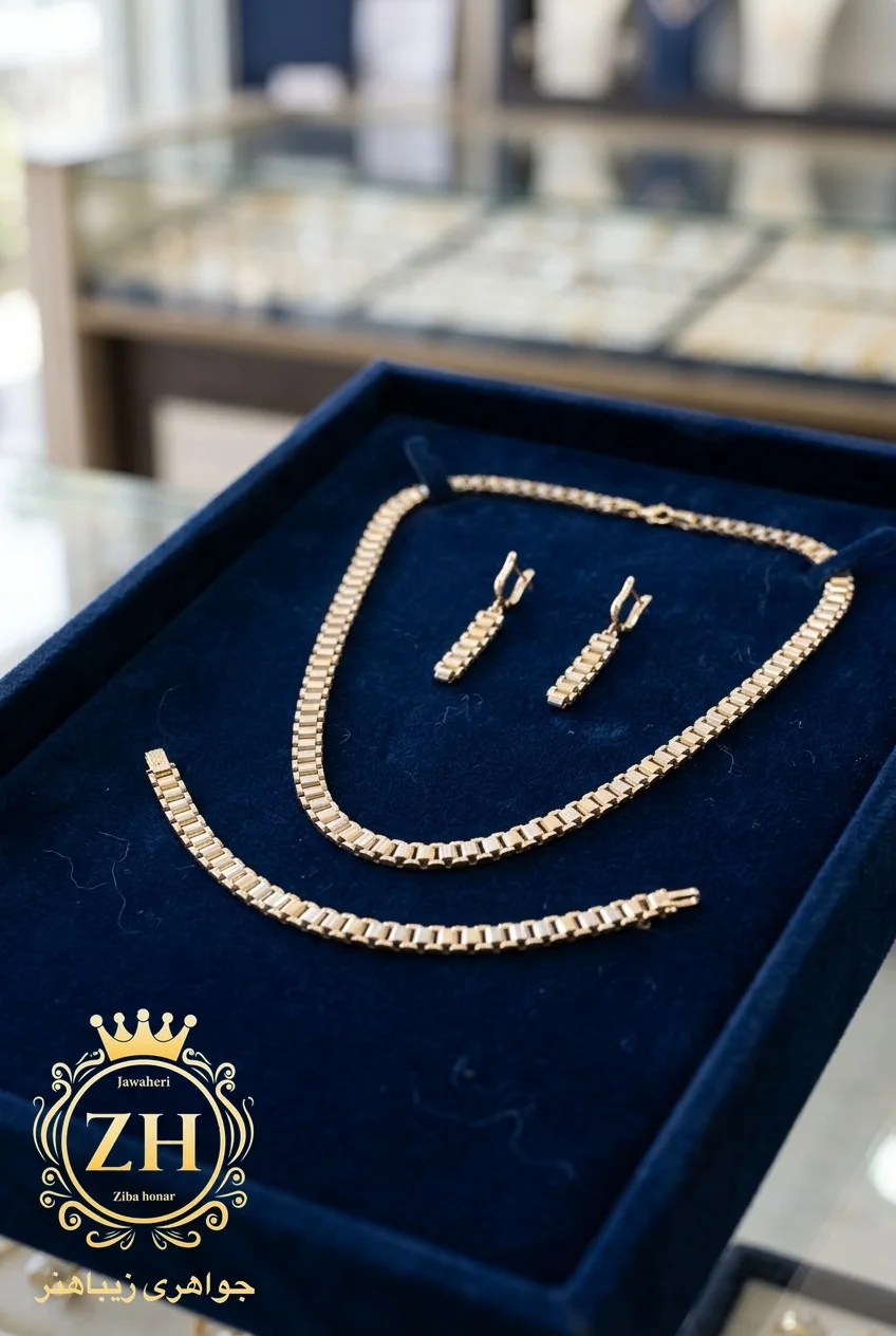 سرویس مدل رولکس طلای نو ۱۸ عیار جواهری زیباهنر