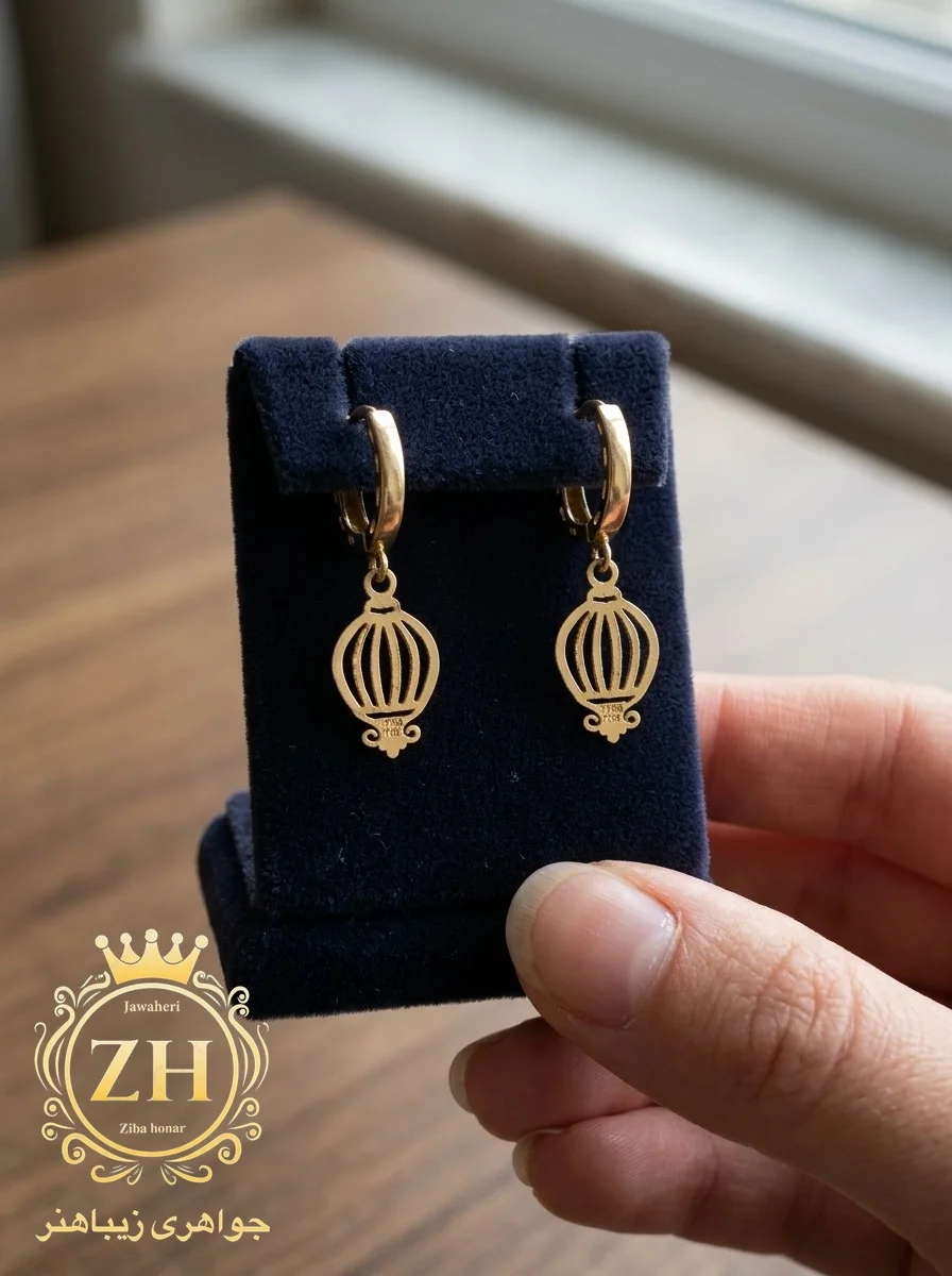 گوشواره مدل کلیپسی طلا ۱۸ عیار با وزن ۱.۵۲ گرم