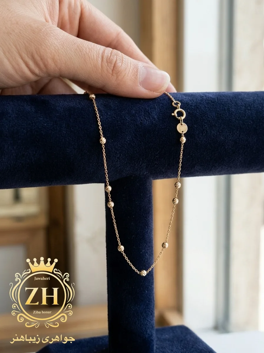 دستبند البرنادو طلا ۱۸ عیار با وزن ۱.۲۱ گرم، بخش طلای کم‌اجرت جواهری زیباهنر