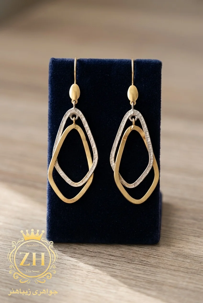 گوشواره طلای نو ۱۸ عیار ۶ گرم در جواهری زیباهنر